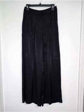 Meshki Black Wide-Leg Dress Pants With Pockets Size M